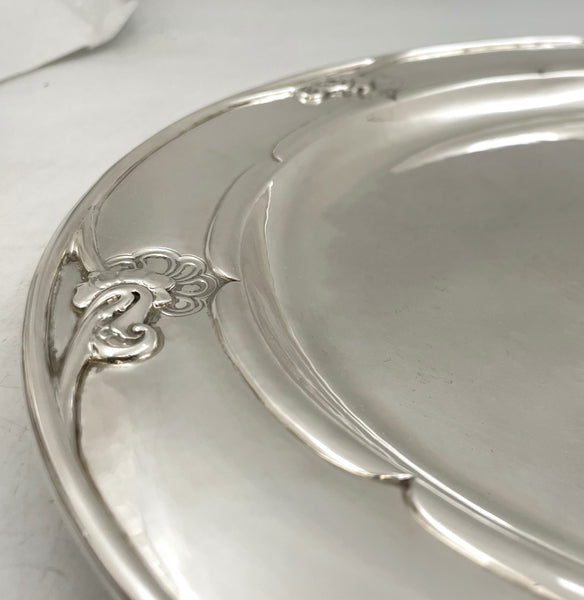 Georg Jensen Sterling Silver Cocktail / Bar Tray in Blossom Pattern # 232B from 1920s