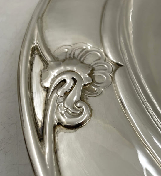 Georg Jensen Sterling Silver Cocktail / Bar Tray in Blossom Pattern # 232B from 1920s