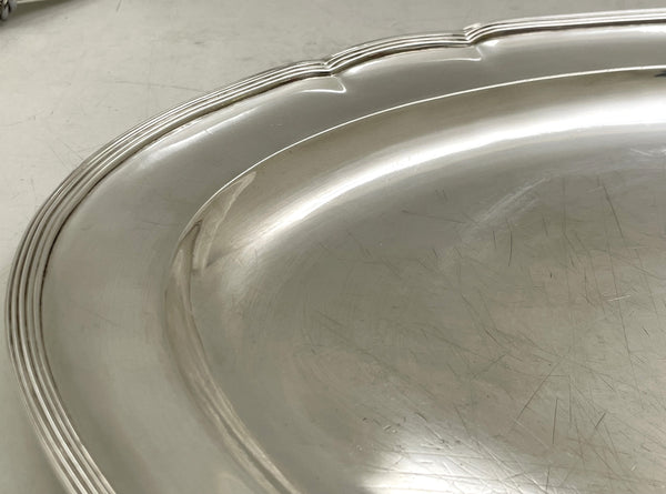 Pair of William Pitts English Sterling Silver Georgian 1790 Platters or Trays