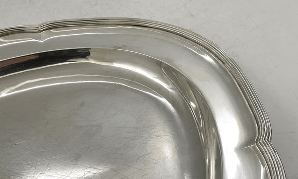 Pair of William Pitts English Sterling Silver Georgian 1790 Platters or Trays