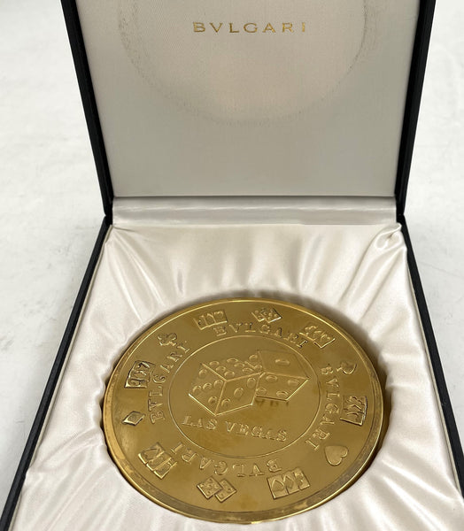 Bulgari Bvlgari Gilt Sterling Silver Las Vegas Casino Chip Coin New in Box