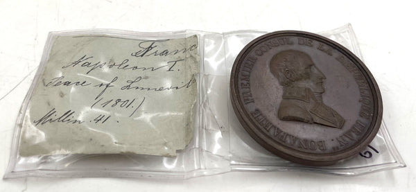 Napoleon First Consul Bronze Medal Coin Luneville Peace 1801