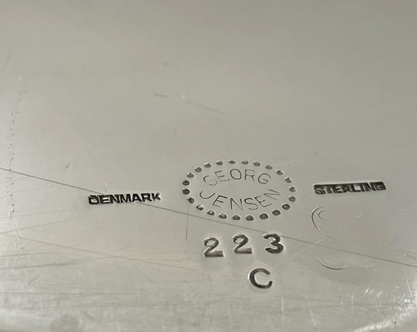 Georg Jensen Sterling Silver Hammered Platter Tray in Continental Pattern #223C