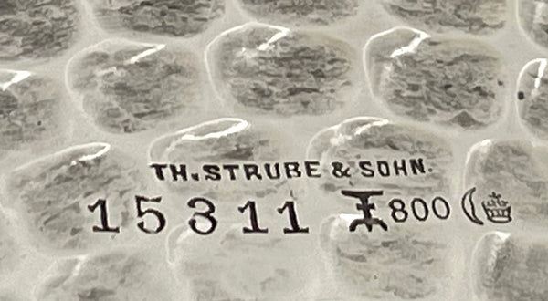 Strube German Silver Hammered Centerpiece Bowl in Jugendstil Style from Early 20th Century