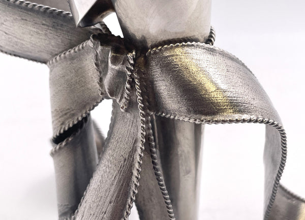 Tiffany & Co. Rare Sterling Silver Ribbon Bow Large Vase by Victor Carranza