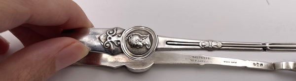 Tiffany & Co. & Gorham Sterling Silver Olive Tongs in Medallion Pattern