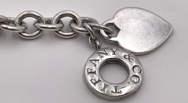 Tiffany & Co. Sterling Silver Heart Tag Toggle Bracelet in Original Pouch