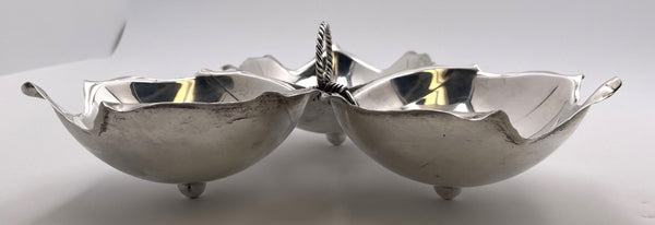 Sciarrotta for Bailey, Banks & Biddle Sterling Silver 3-Part Nut / Dip Dish