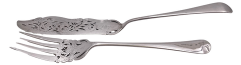 Elkington Set of 2 English Sterling Silver Victorian Fish Servers from 1886