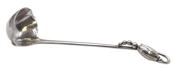 Georg Jensen Hammered Sterling Silver Cream Ladle in Blossom Pattern