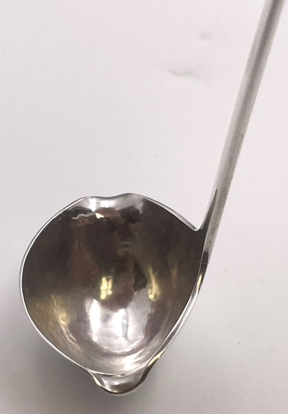 Georg Jensen Hammered Sterling Silver Cream Ladle in Blossom Pattern