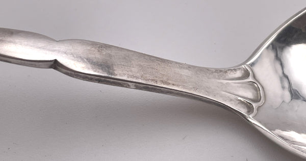 Georg Jensen Hammered Sterling Silver Pea in Pod Sugar Serving Spoon #21