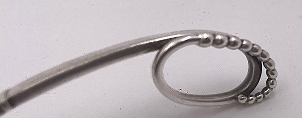 Georg Jensen Hammered Sterling Silver Pea in Pod Jam Serving Spoon #41