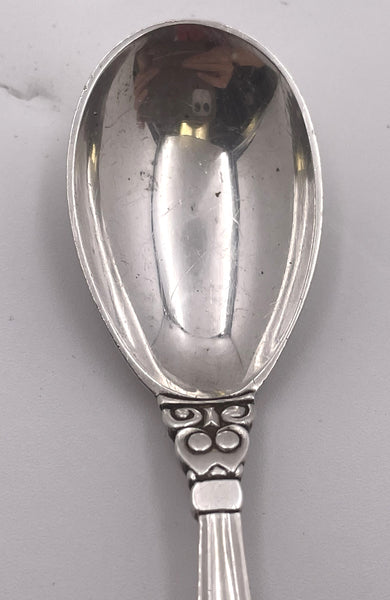 Georg Jensen Hammered Sterling Silver Egg Spoon in Acorn Pattern