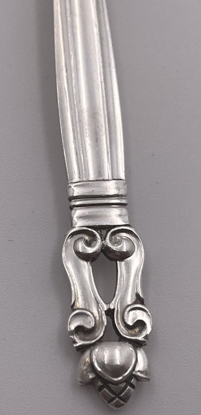 Georg Jensen Hammered Sterling Silver Egg Spoon in Acorn Pattern