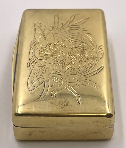 Swedish Gilt Silver Snuff Box with Floral Motifs