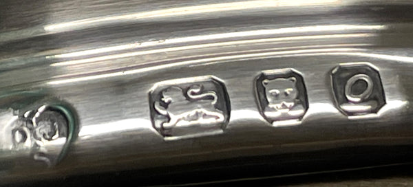 Pair of English Sterling Silver & Wood Coasters