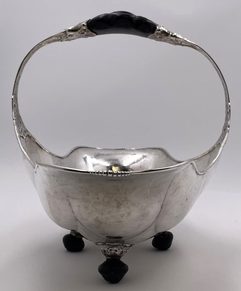 Posen German Silver Wine Caddy Basket Bowl