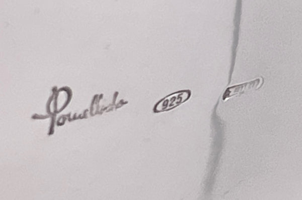 Rare Pomellato Sterling Silver Set of 2 Pitchers on Tray in Mid-Century Modern Style