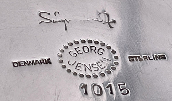 Georg Jensen Sterling Silver Creamer & Sugar Bowl #1015 in Bernadotte Pattern