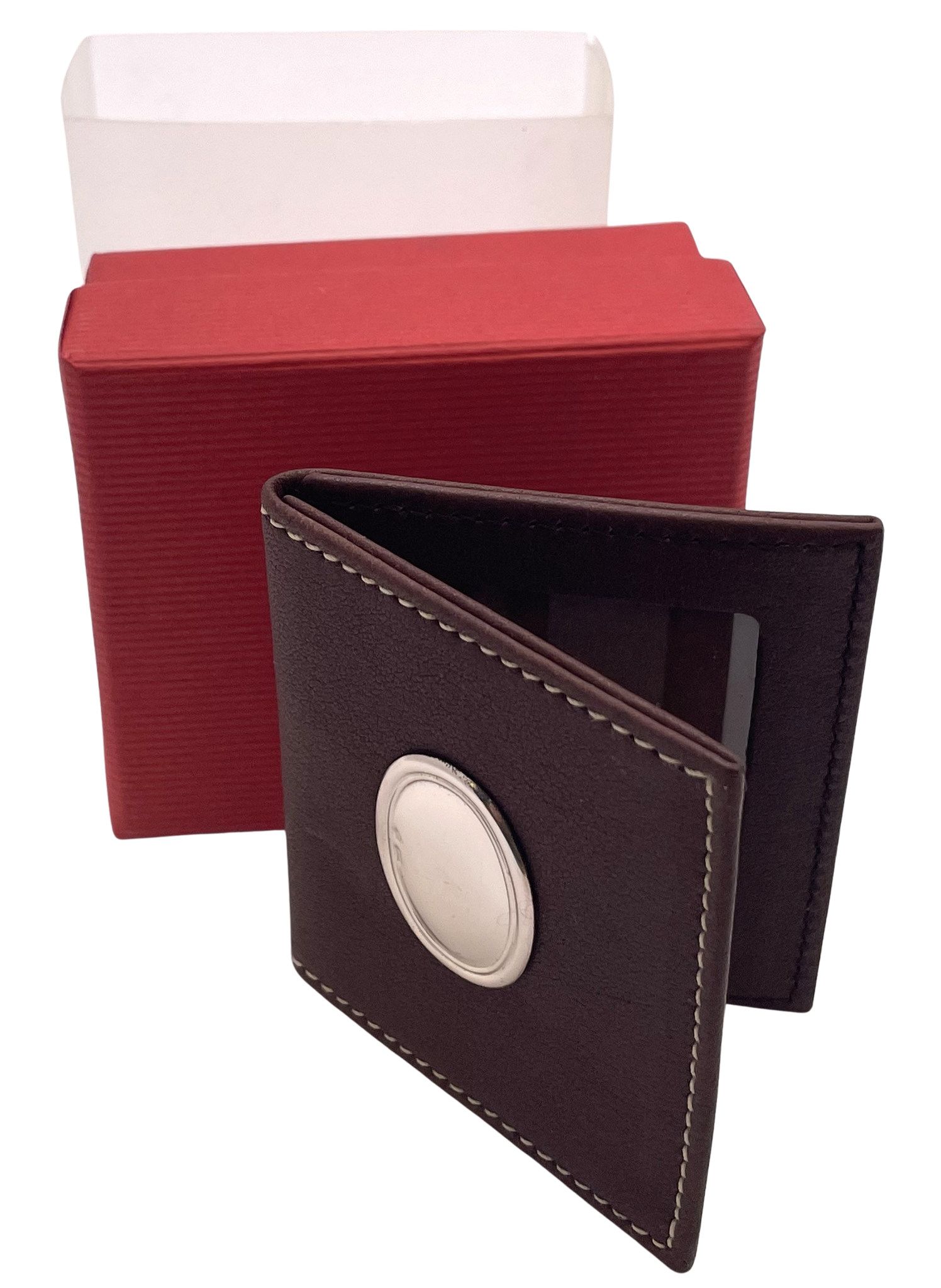 Cunill Double Leather and Sterling Silver Photo Holder New in Box