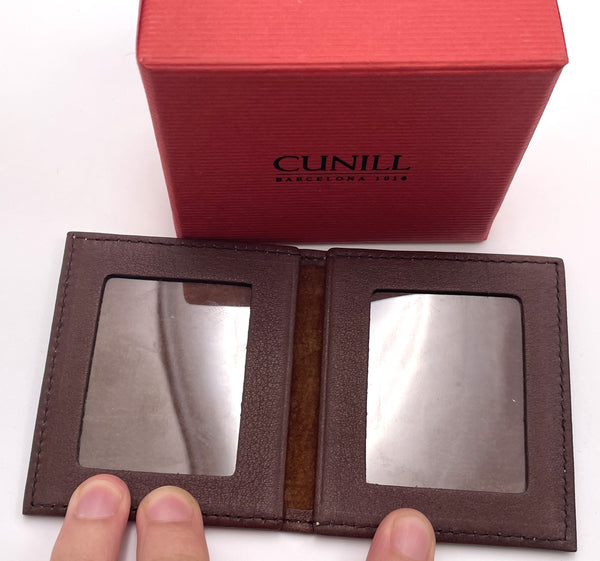 Cunill Double Leather and Sterling Silver Photo Holder New in Box
