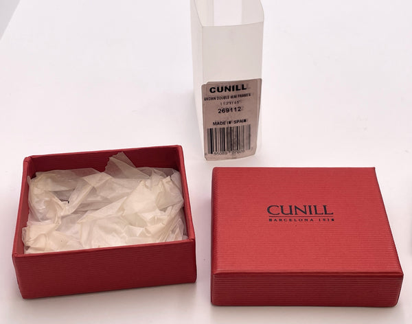 Cunill Double Leather and Sterling Silver Photo Holder New in Box