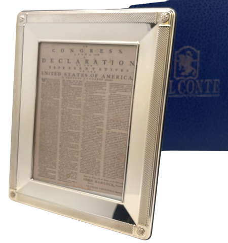 Del Conte Sterling Silver Frame with Floral Motifs New in Box