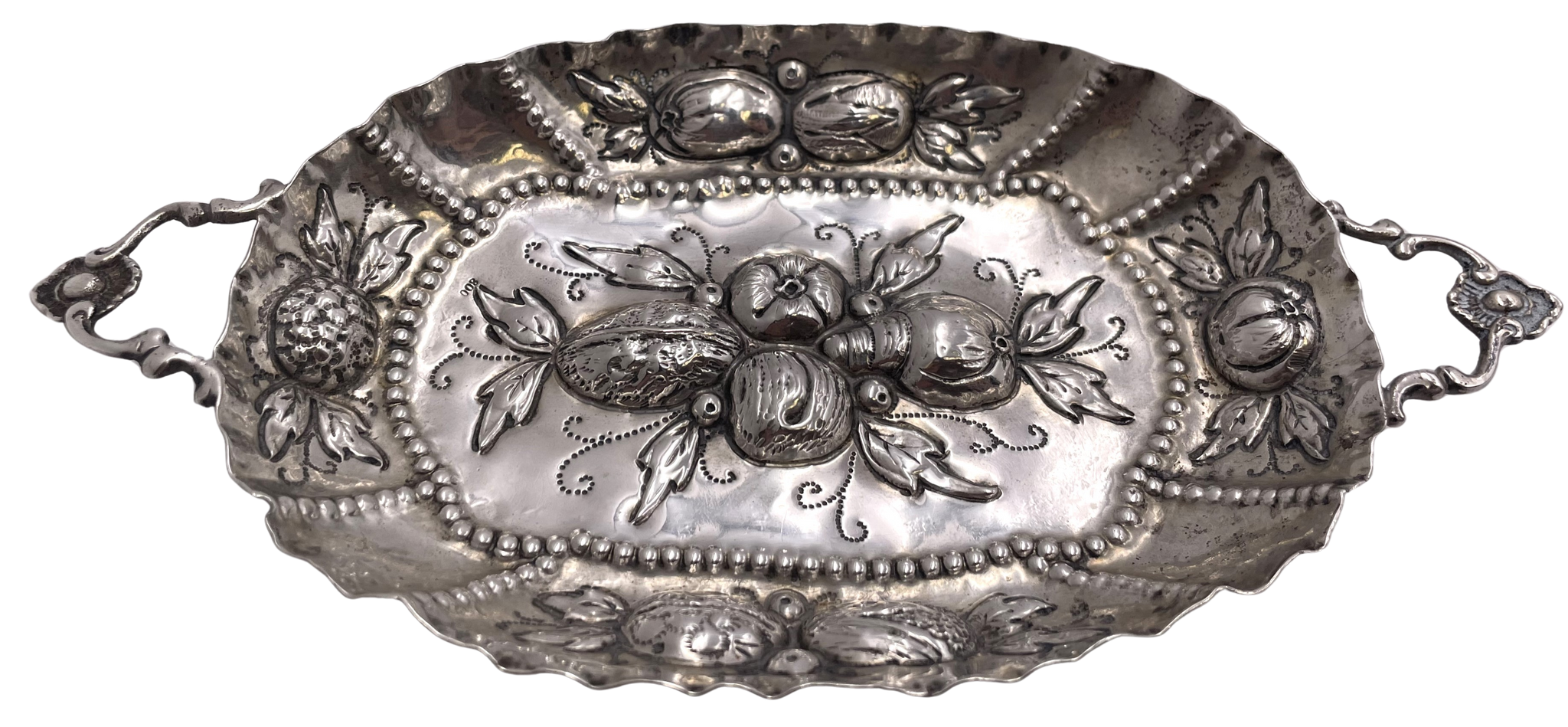 Continental Silver Sweet Meat Dish in Augsburg Style from 19th Century