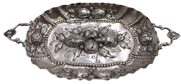 Continental Silver Sweet Meat Dish in Augsburg Style from 19th Century