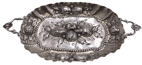 Continental Silver Sweet Meat Dish in Augsburg Style from 19th Century
