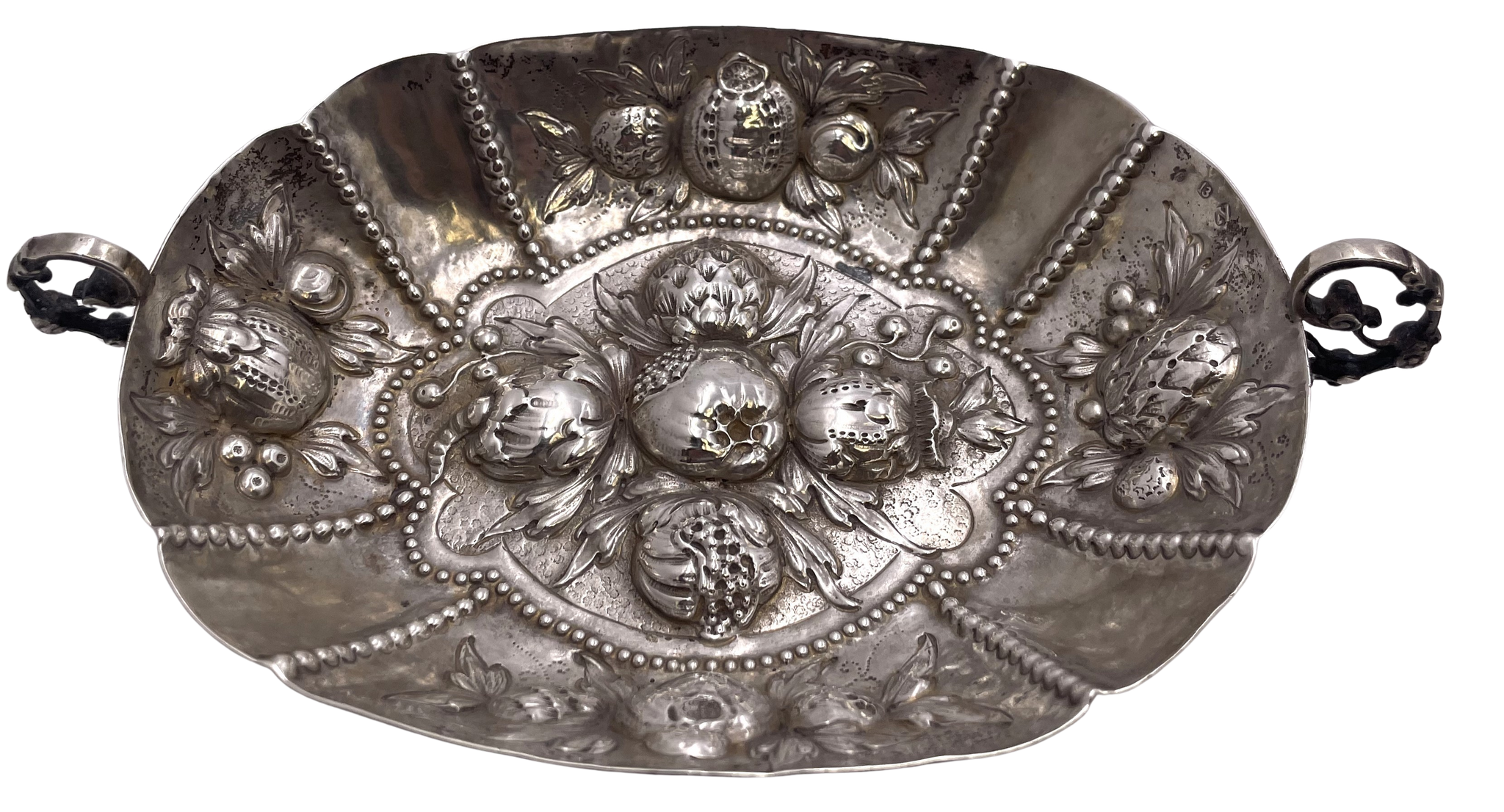 Continental Silver 19th Century Sweet Meat Dish in Augsburg Style