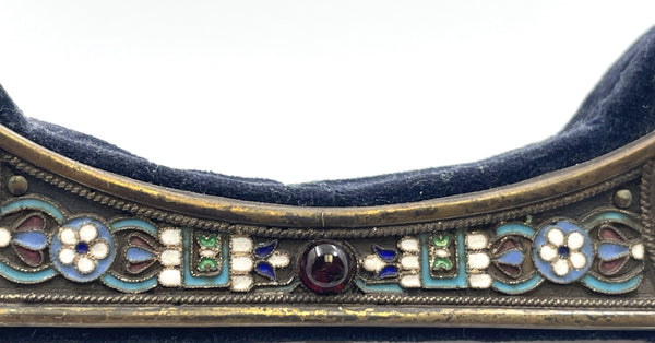 Set of 3 Russian Enamel & Silver Picture Frames from Late 19th Century