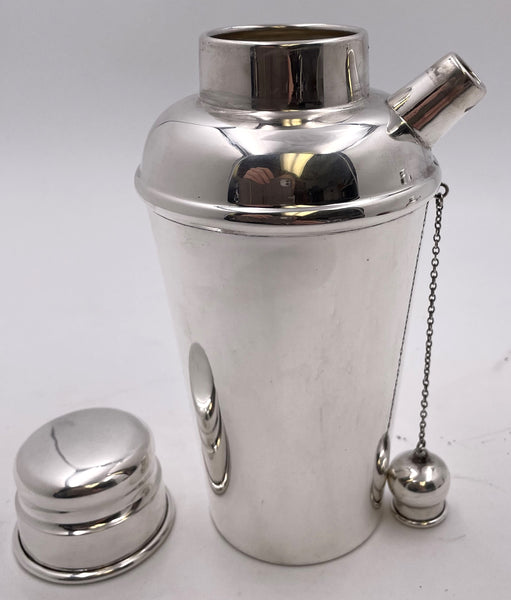 Currier & Roby Sterling Silver Cocktail Shaker in Mid-Century Modern Style