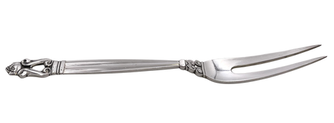 Georg Jensen Sterling Silver Cold Cut Meat Fork in Acorn Pattern