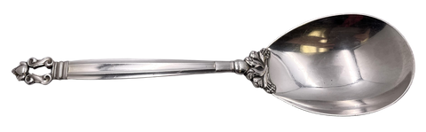 Georg Jensen Sterling Silver Mashed Potato Spoon in Acorn Pattern