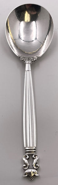 Georg Jensen Large Sterling Silver Mashed Potato Spoon in Acorn Pattern