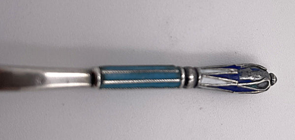 I. Saltykov Russian Enamel & Silver Spoon from Late 19th Century