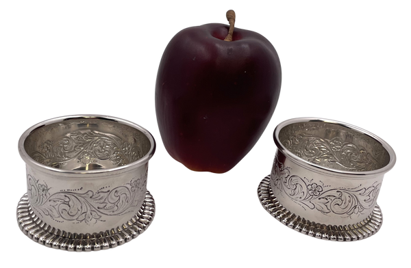 Tiffany & Co. Sterling Silver Pair of Cachepots with Floral Motifs