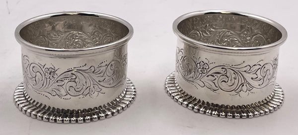 Tiffany & Co. Sterling Silver Pair of Cachepots with Floral Motifs