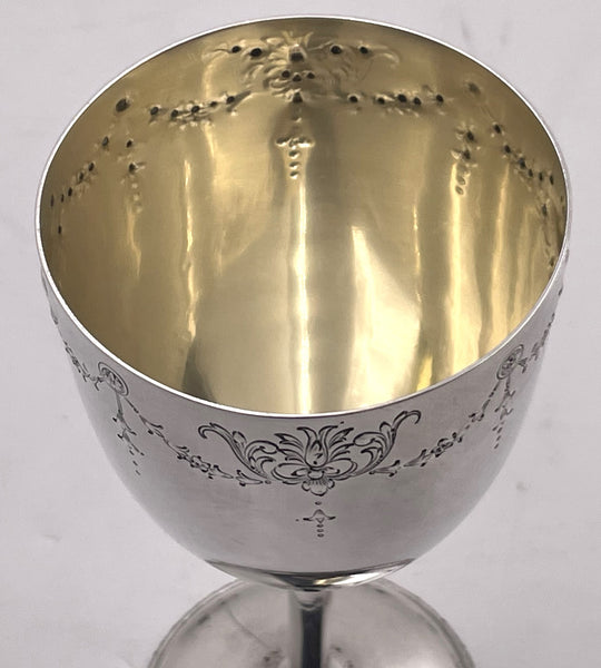 Set of 12 International Sterling Silver Goblets on Matching Tray