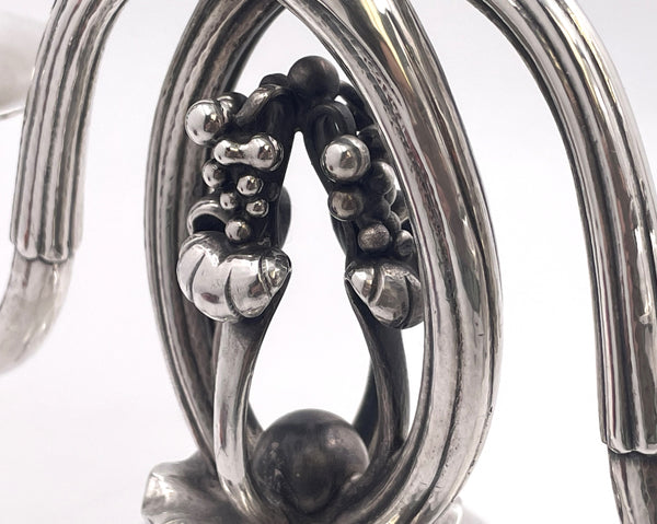 Pair of Georg Jensen Sterling Silver 2-Light Candelabra #324 Pomegranate