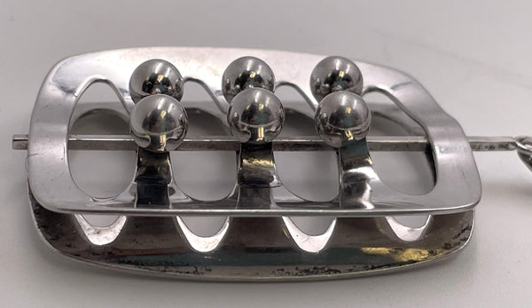 Sterling Silver Pendant on Chain in Modern Style