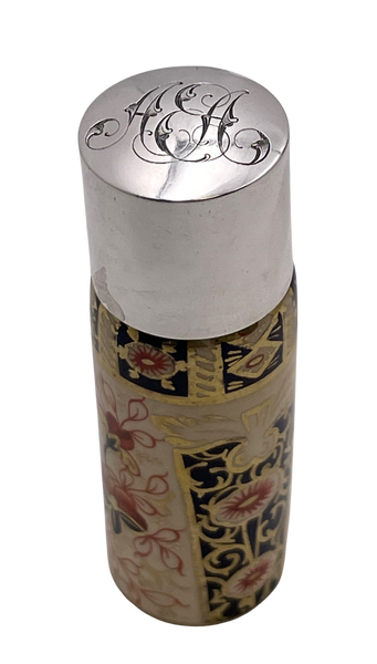 Royal Worcester Sterling Silver Topped 1886 Perfume Bottle/ Scent Vial