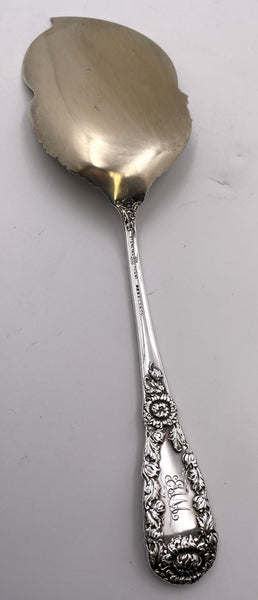 Durgin Gilt Sterling Silver Chrysanthemum Oyster/ Ice Cream Server