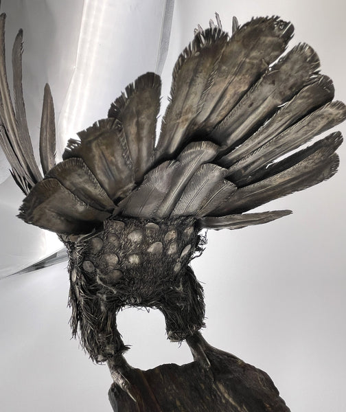 Rare Gianmaria Buccellati Monumental Sterling Silver Eagle Sculpture on Jasper Rock