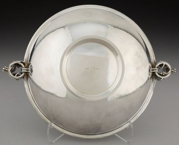Georg Jensen No. 408E Silver Grape Motif Covered Two-Handle Vegetable Tureen