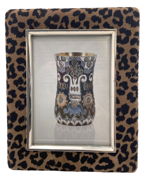 Del Conte Leopard & Sterling Silver Photo Frame New in Box
