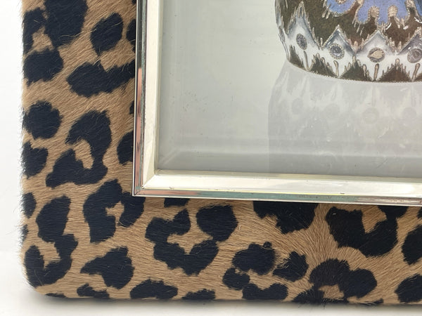 Del Conte Leopard & Sterling Silver Photo Frame New in Box