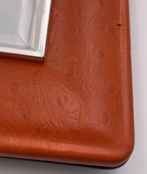 Del Conte Crocodile Leather & Sterling Silver Picture Frame New in Box